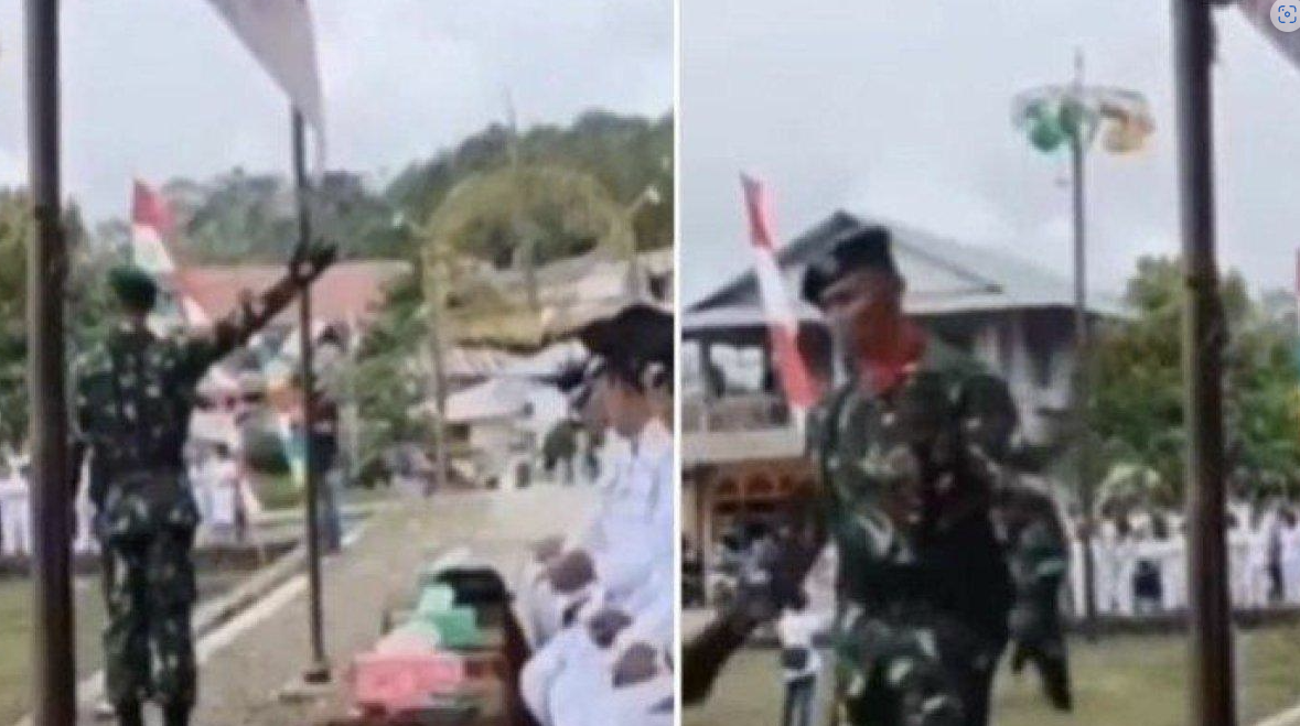 GAMBAR Anggota TNI di Nias Viral Bikin ASN Puskesmas Takut Berlumpur Saat Upacara HUT RI di Lapangan